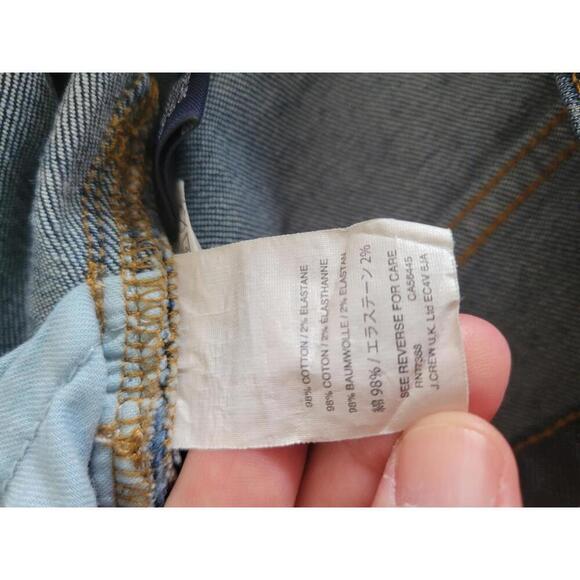 J Crew "Billie" 28 PETITE blue denim demi boot crop jeans - Picture 5 of 6